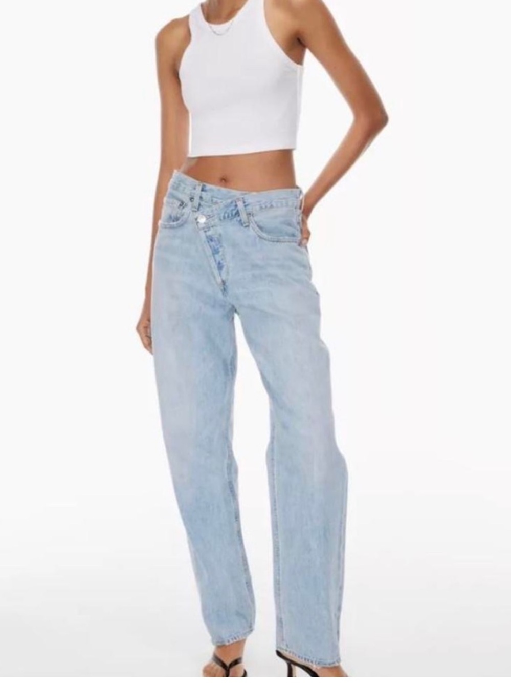 Agolde Light Blue High-Rise Straight-Leg Jeans